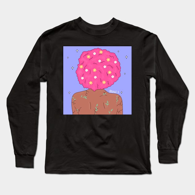 Afro girl Long Sleeve T-Shirt by Ranaawadallah